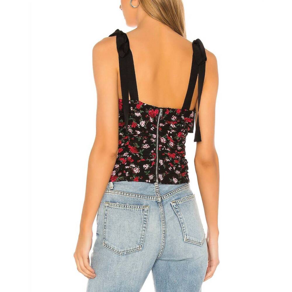 NEW FOR LOVE & LEMONS tainted floral corset top in rose - Picture 3 of 4